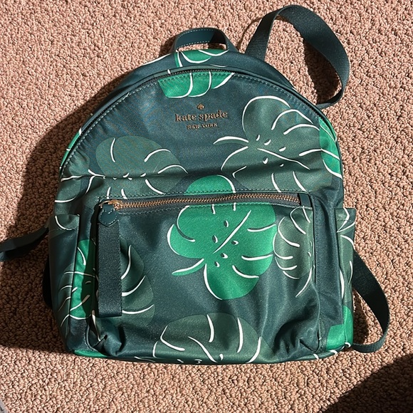KATE SPADE Chelsea Nylon Backpack - Monstera Leaves - NWOT! - Picture 4 of 9